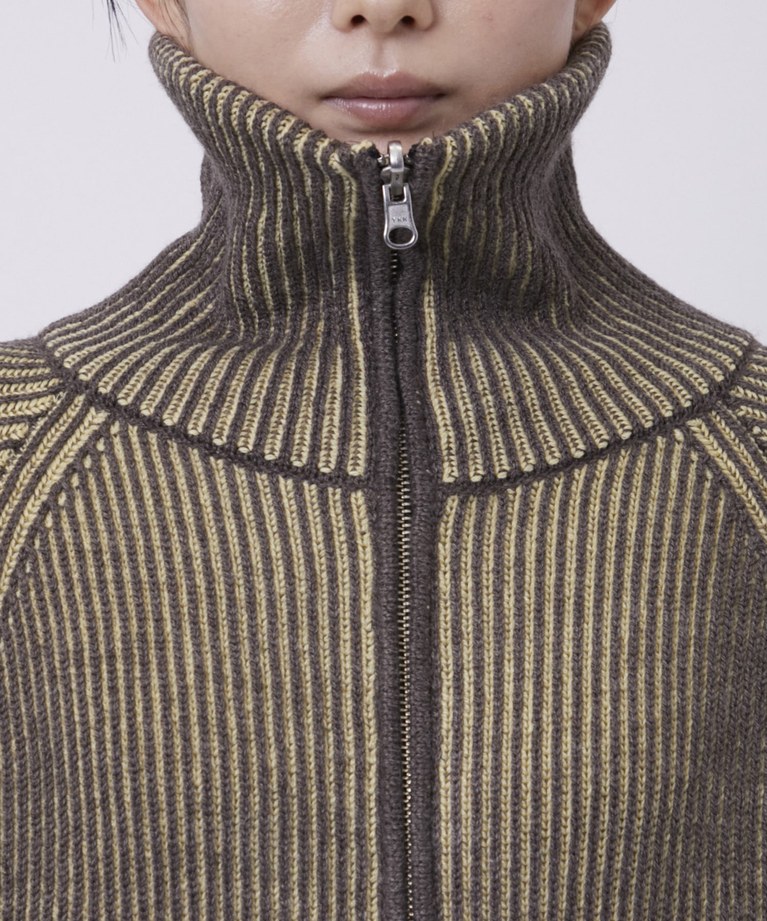 リバーシブルZip knit coat PEIEN