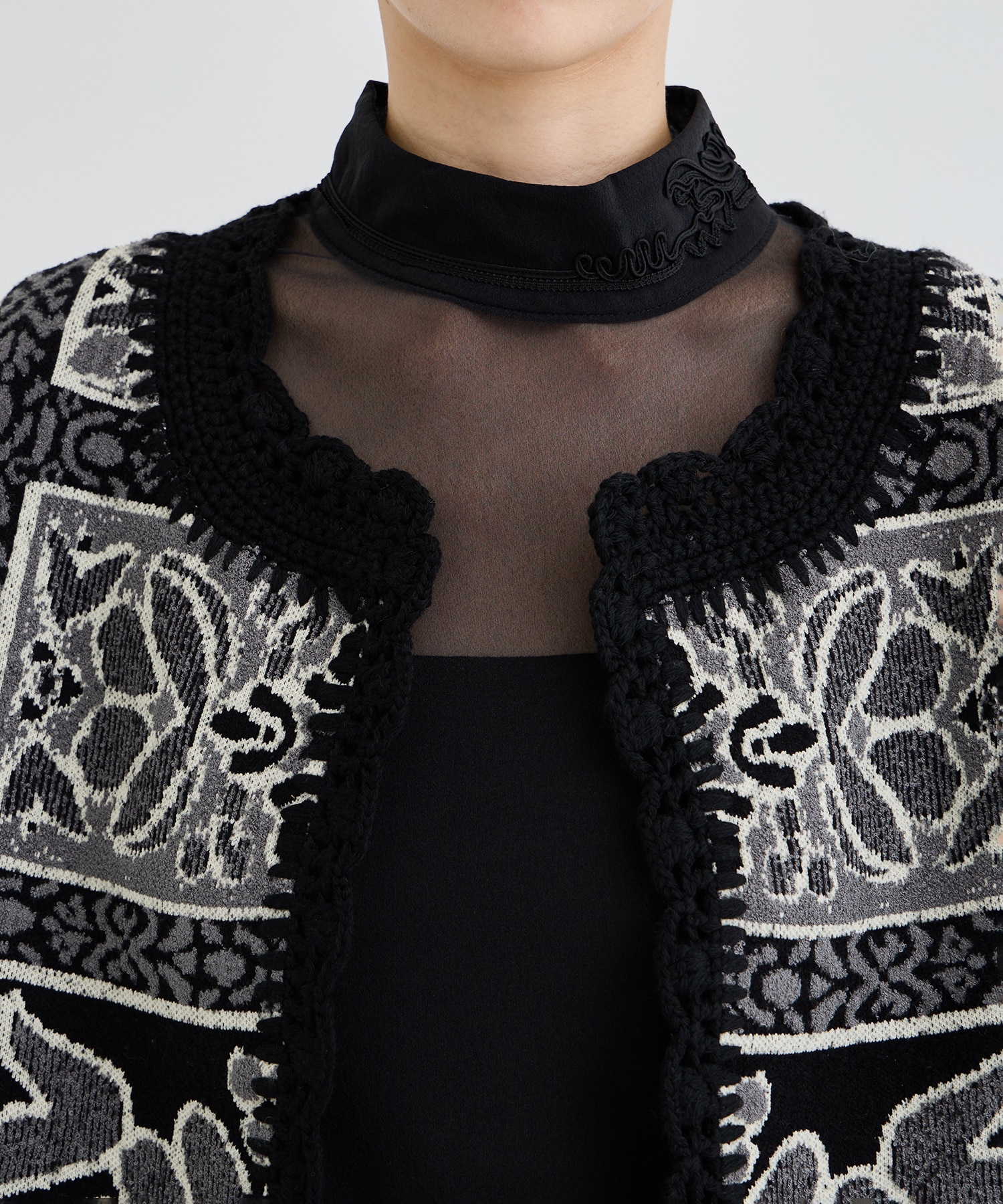 RUG PATTERN KNIT JACKET AMERI