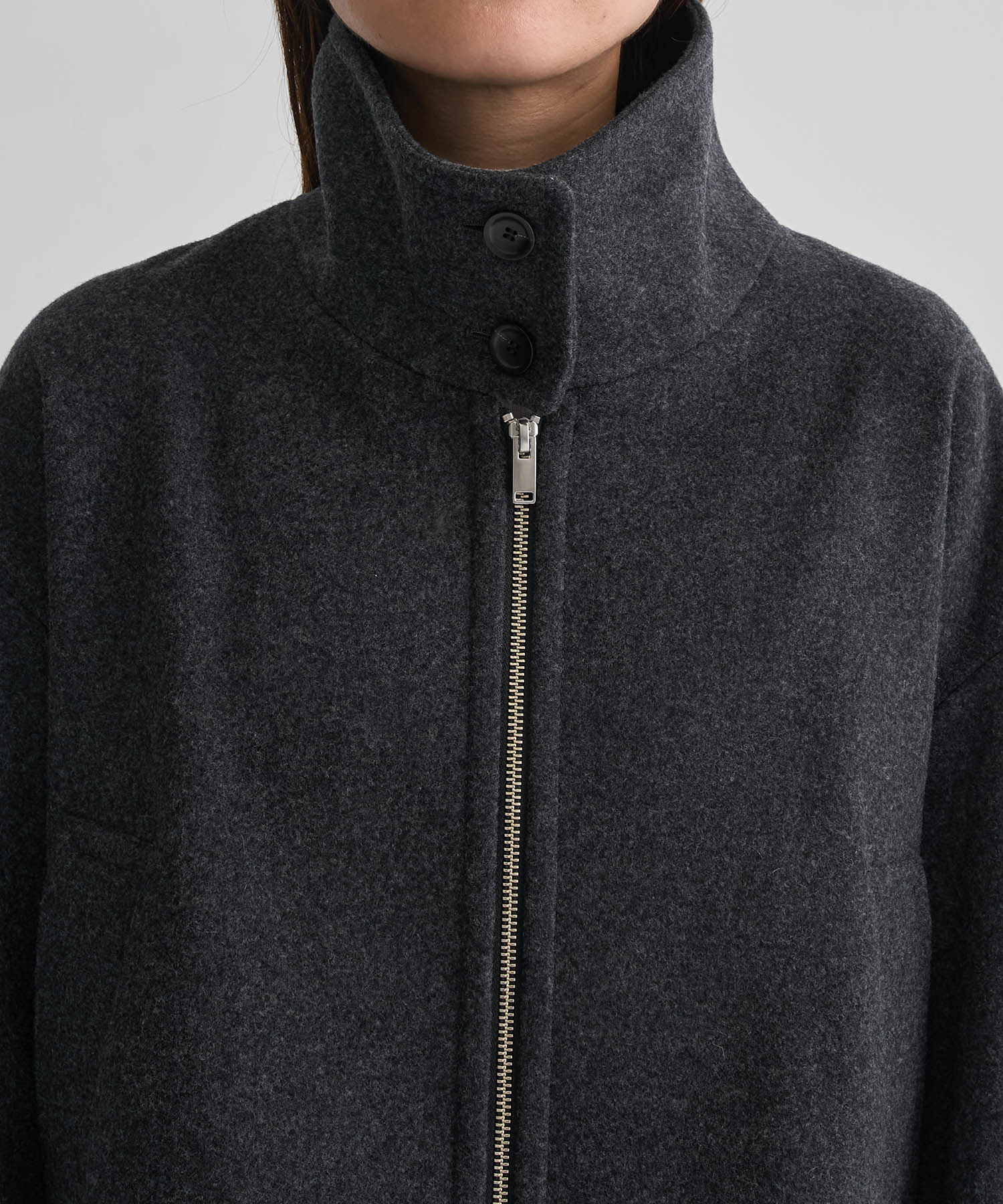 Stand Collar Wool Blouson STUDIOUS