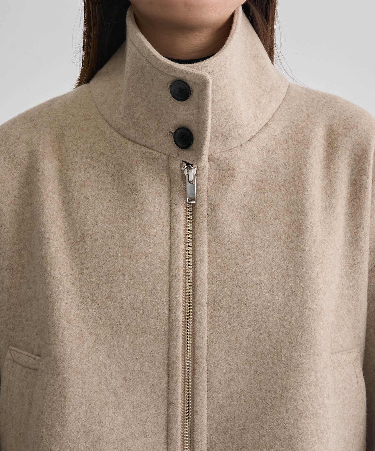 Stand Collar Wool Blouson STUDIOUS