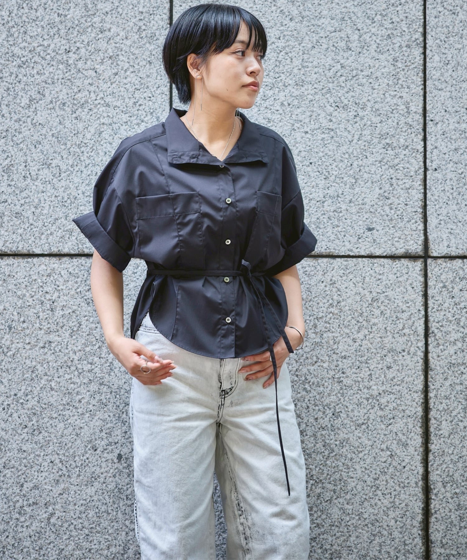 2way Collar Cotton Shirt STUDIOUS
