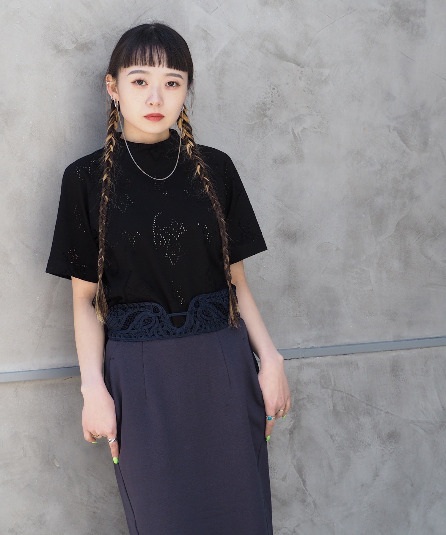 Cording Embroidery Sweat Skirt Mame Kurogouchi