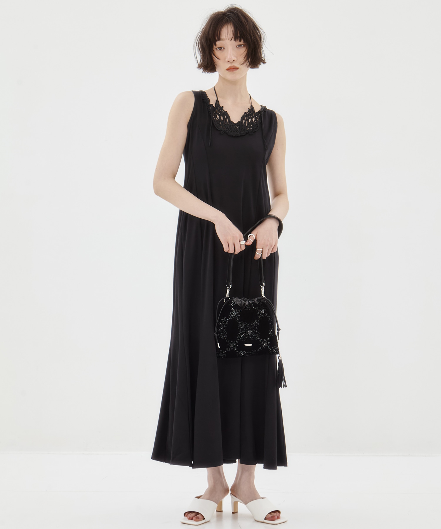 Vine embroidered jersey dress MURRAL