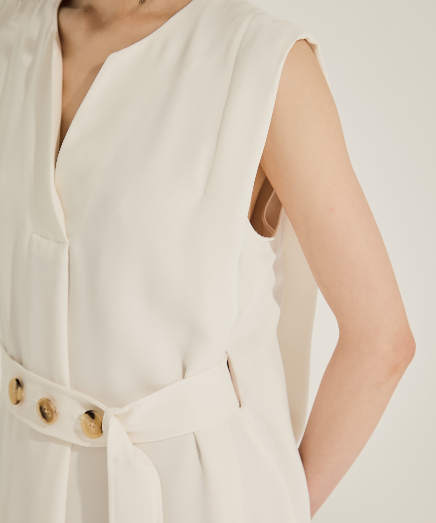 Back Satin Belted Dress STUDIOUS