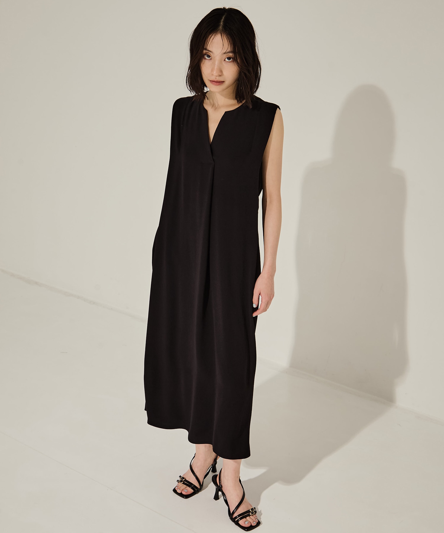 Back Satin Belted Dress STUDIOUS