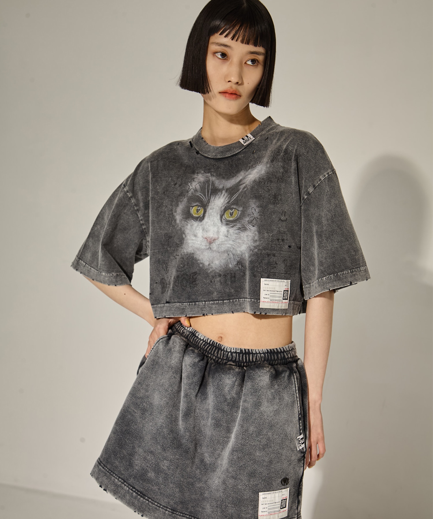 BLEACHED CROPPED TEE Maison MIHARA YASUHIRO