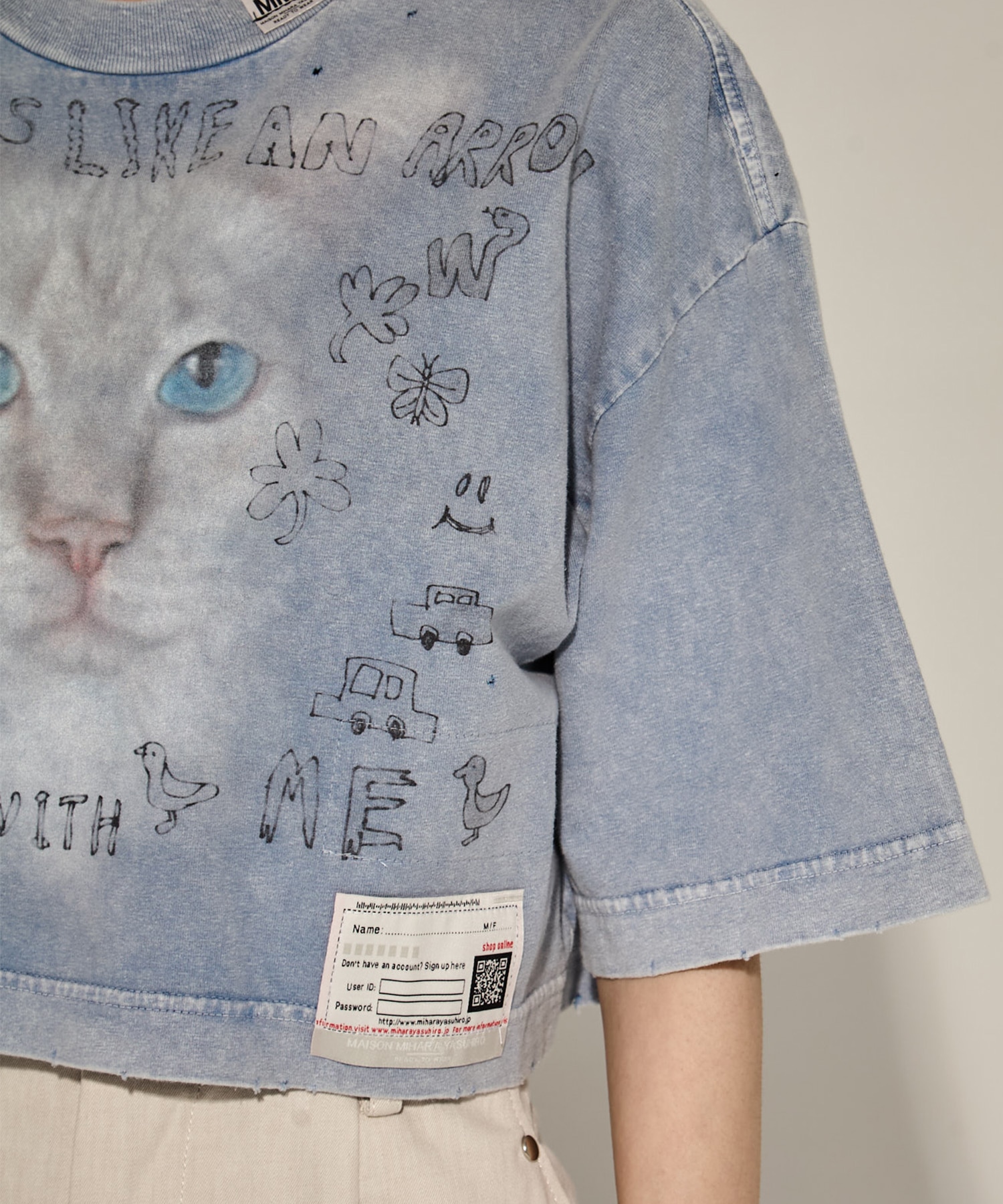 BLEACHED CROPPED TEE Maison MIHARA YASUHIRO