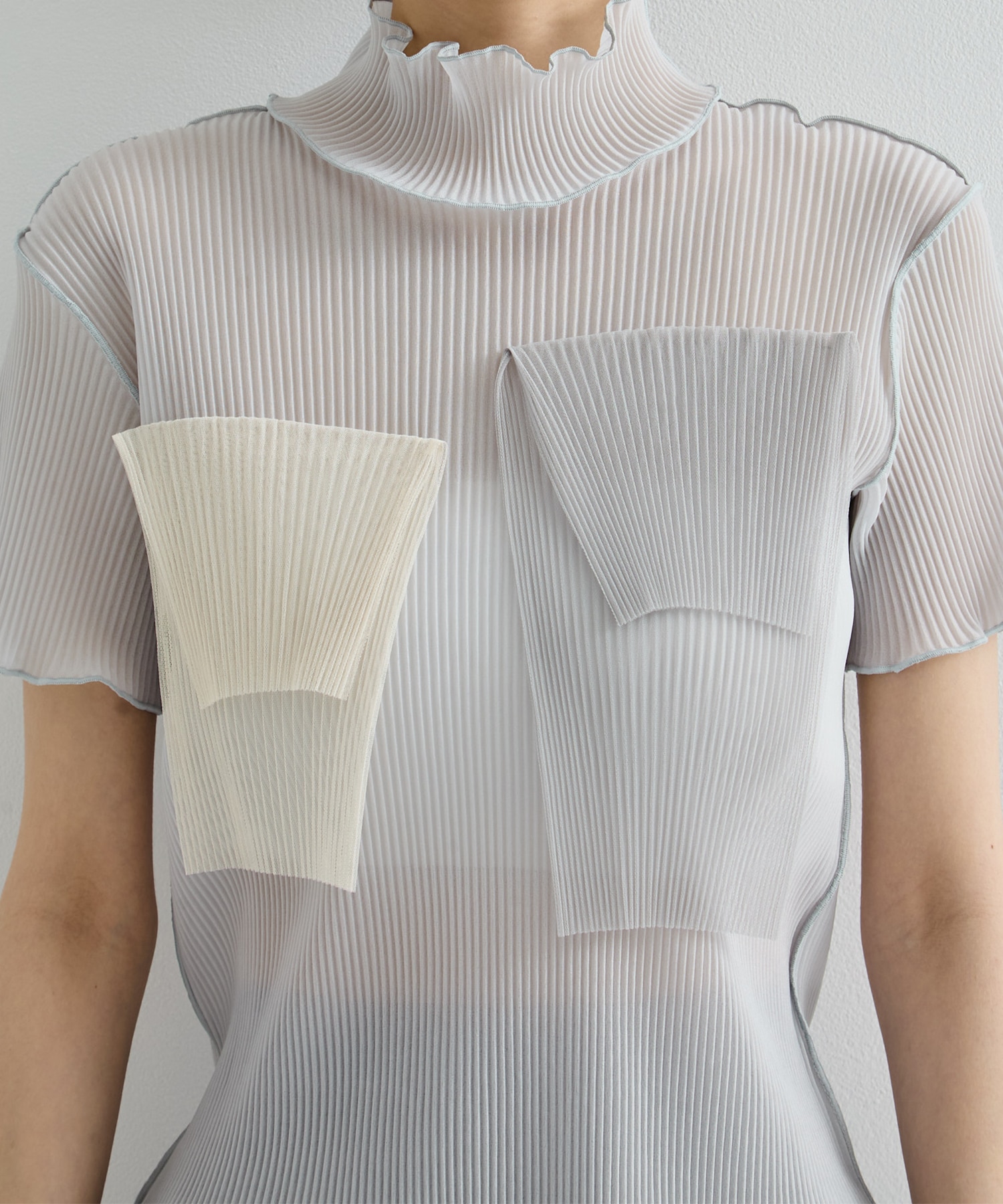 別注SHEER SHORT HIGHNECK SLEEVE TOP kotohayokozawa