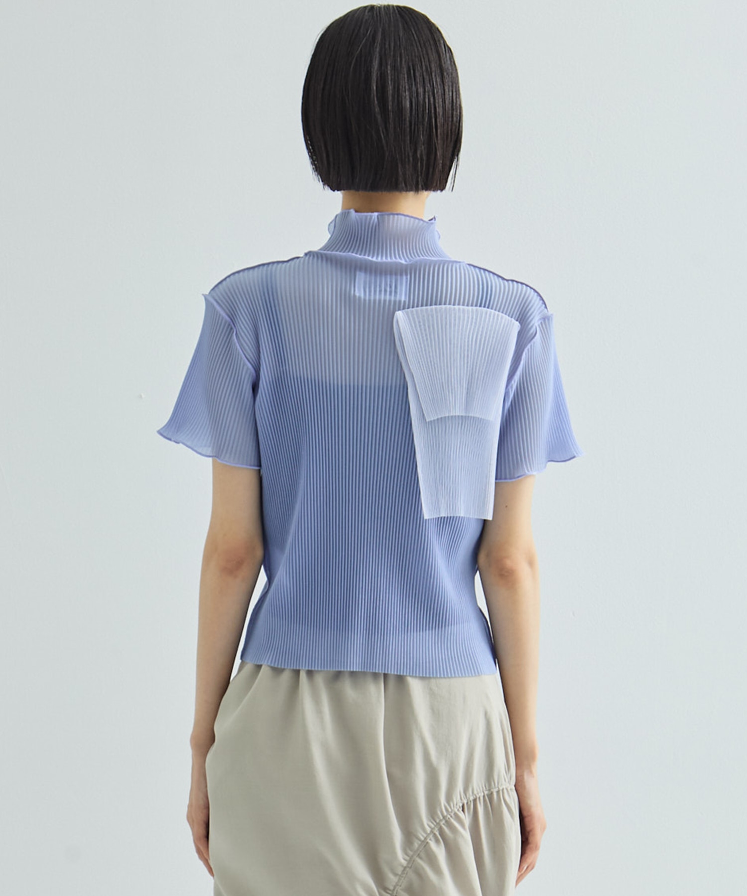 別注SHEER SHORT HIGHNECK SLEEVE TOP kotohayokozawa