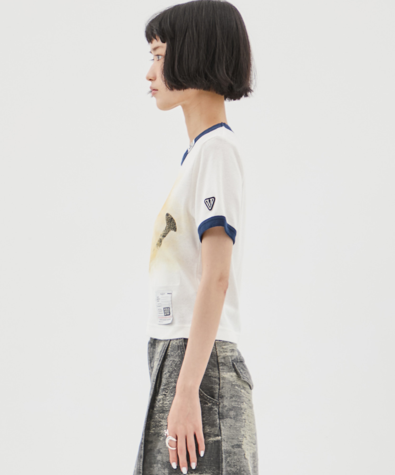 SMILY FACE PRINTED MINI TEE Maison MIHARA YASUHIRO