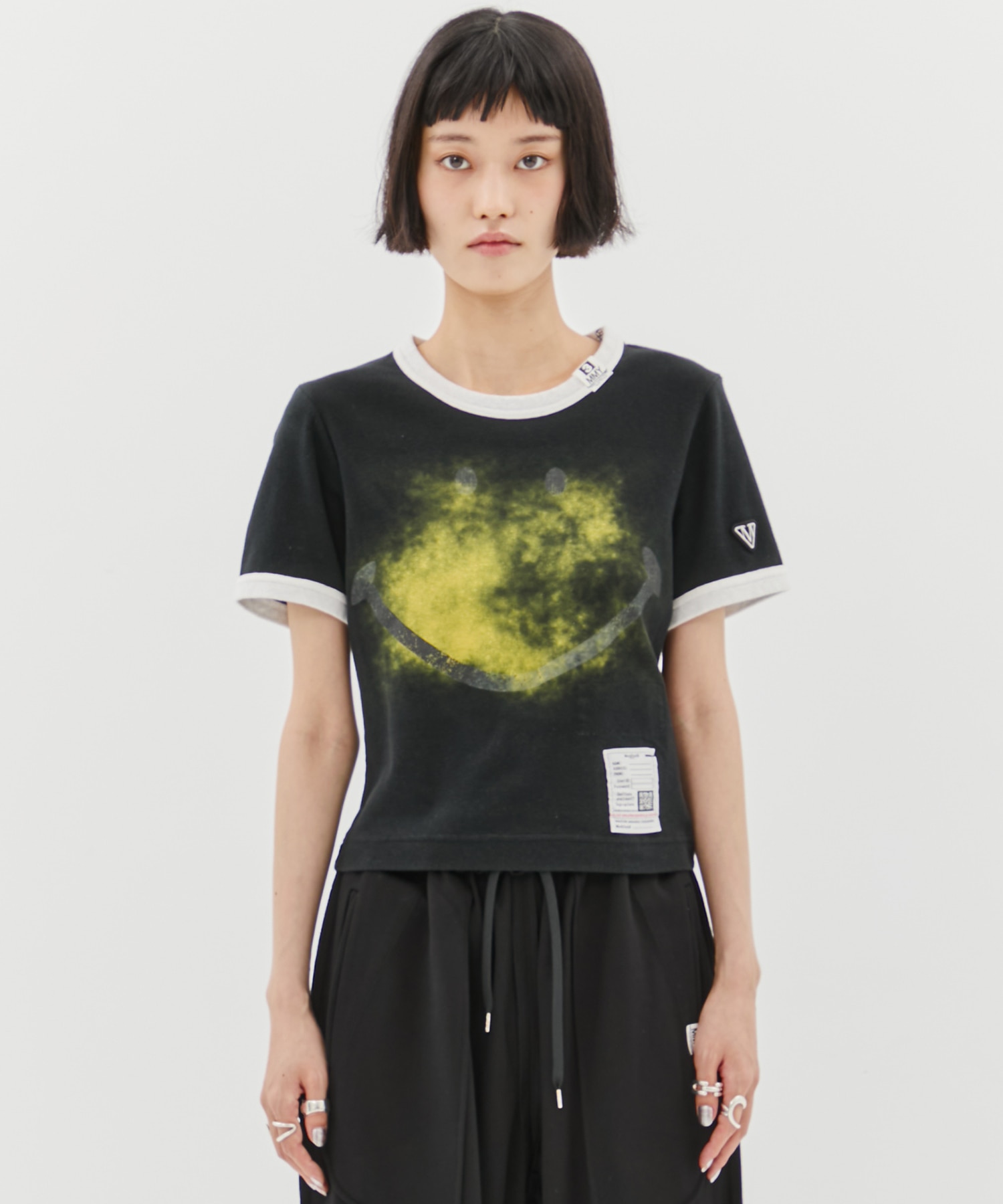 SMILY FACE PRINTED MINI TEE Maison MIHARA YASUHIRO