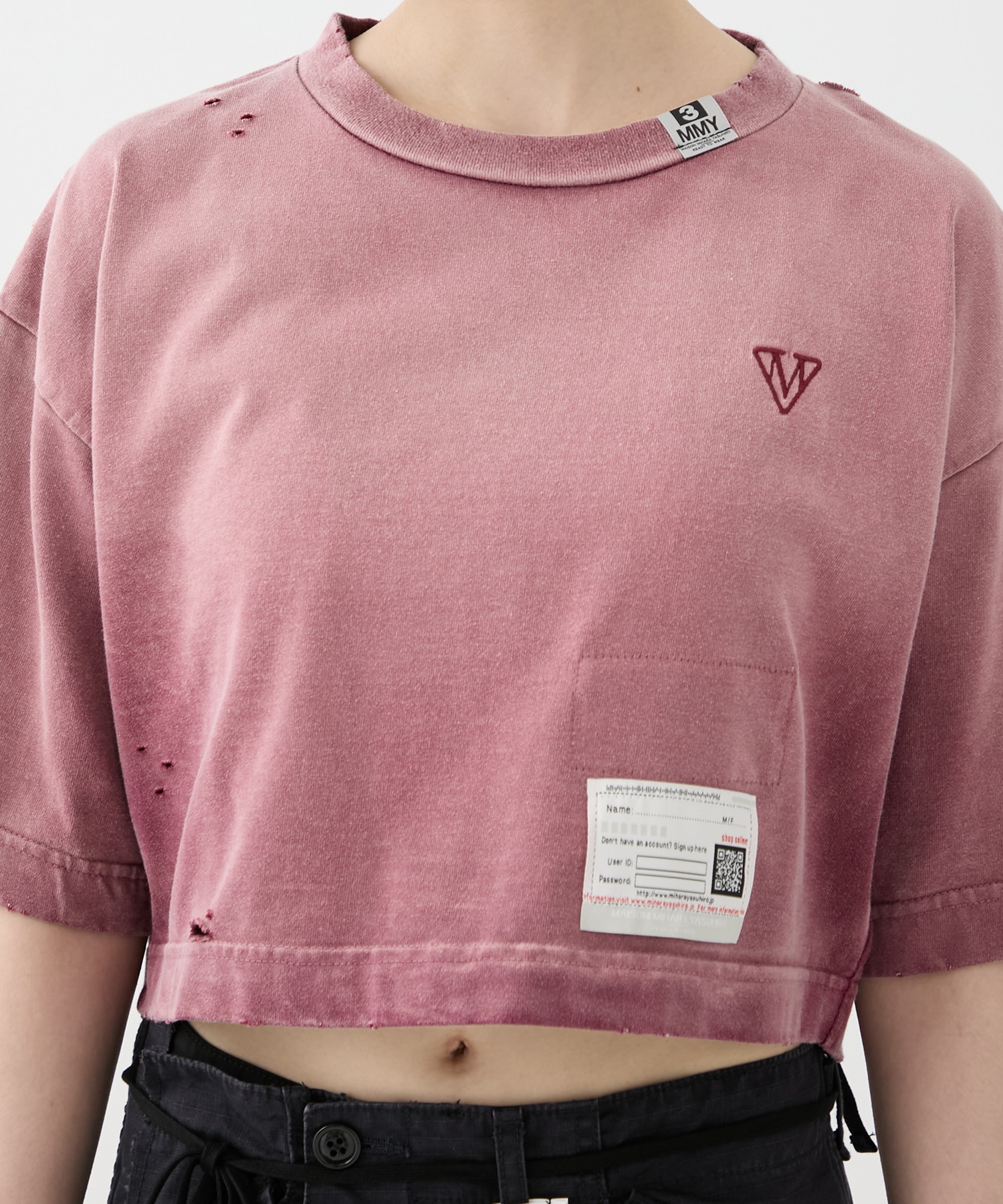 SUN FADED CROPPED TEE Maison MIHARA YASUHIRO