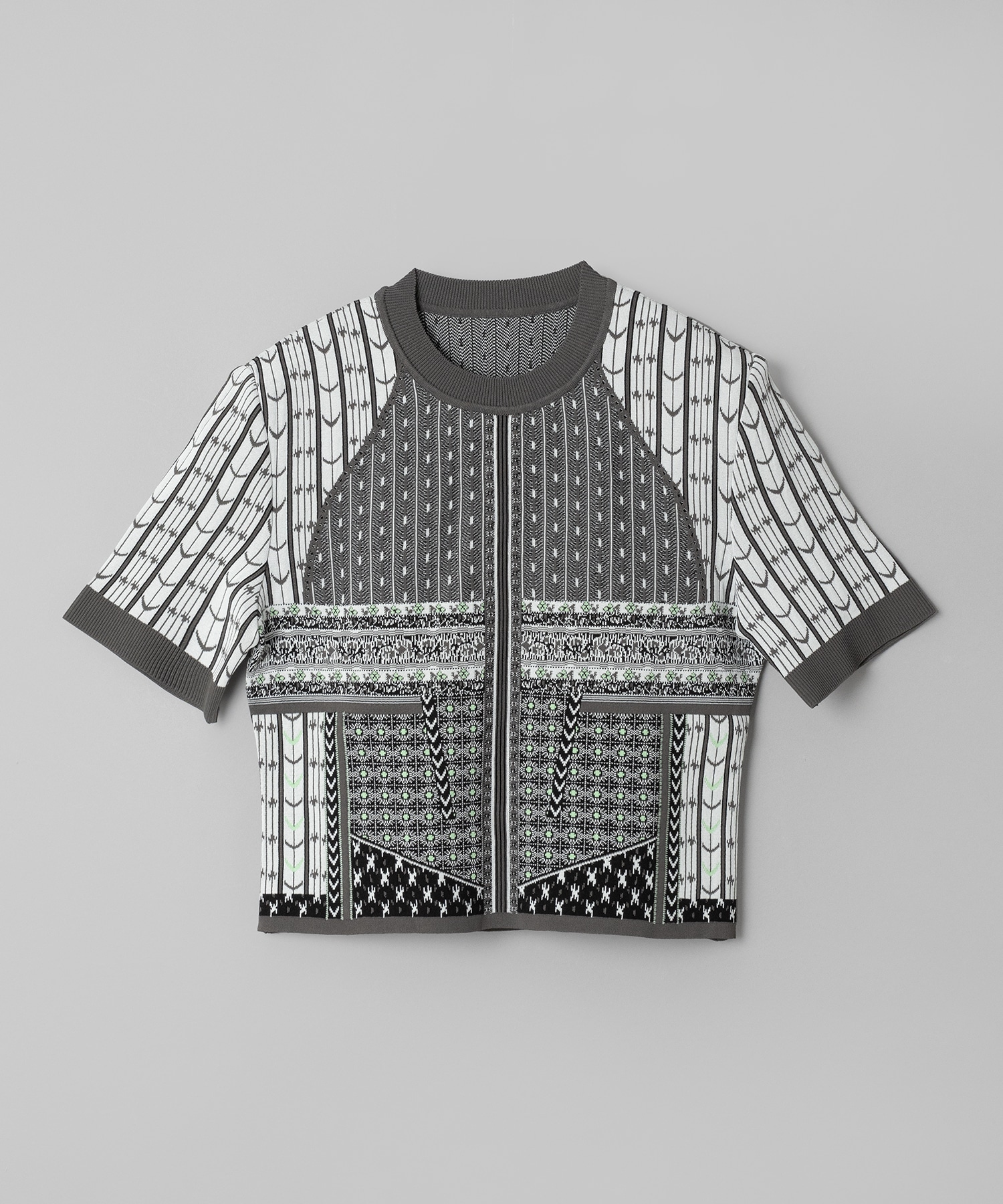 Geometric Pattern Knitted Top Mame Kurogouchi