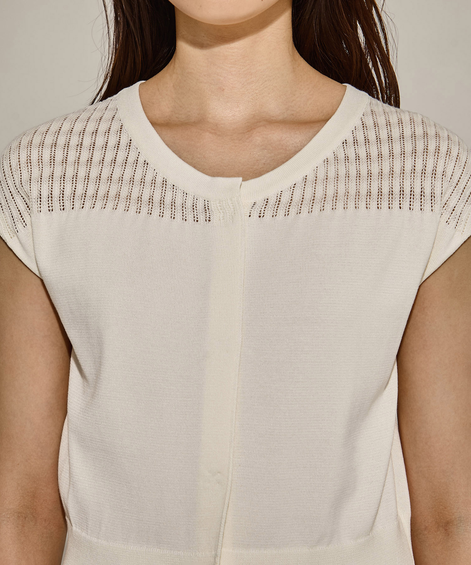 別注lace nosleeve cardigan WRAPINKNOT
