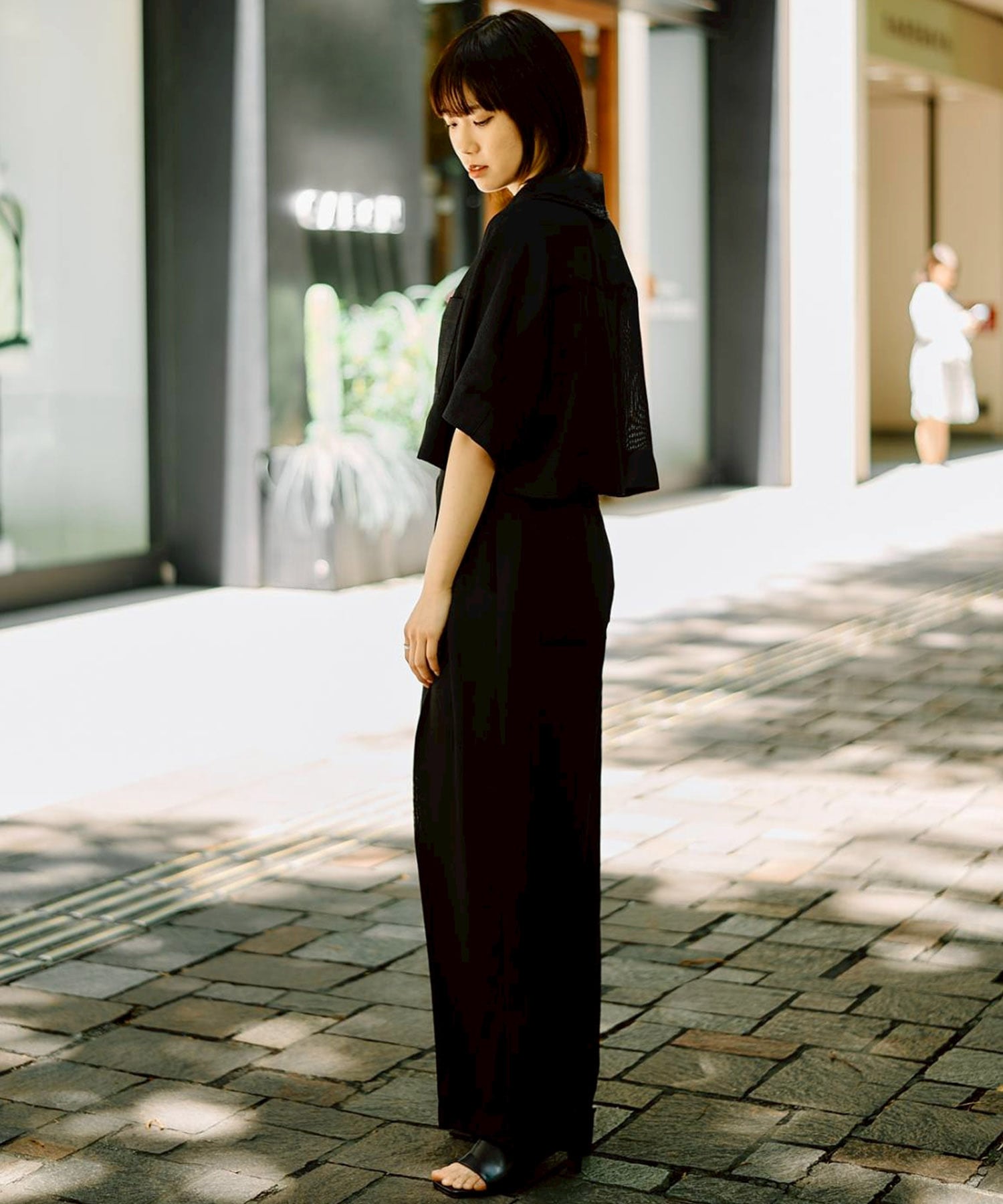 Asymmetric Front Mesh Trousers STUDIOUS