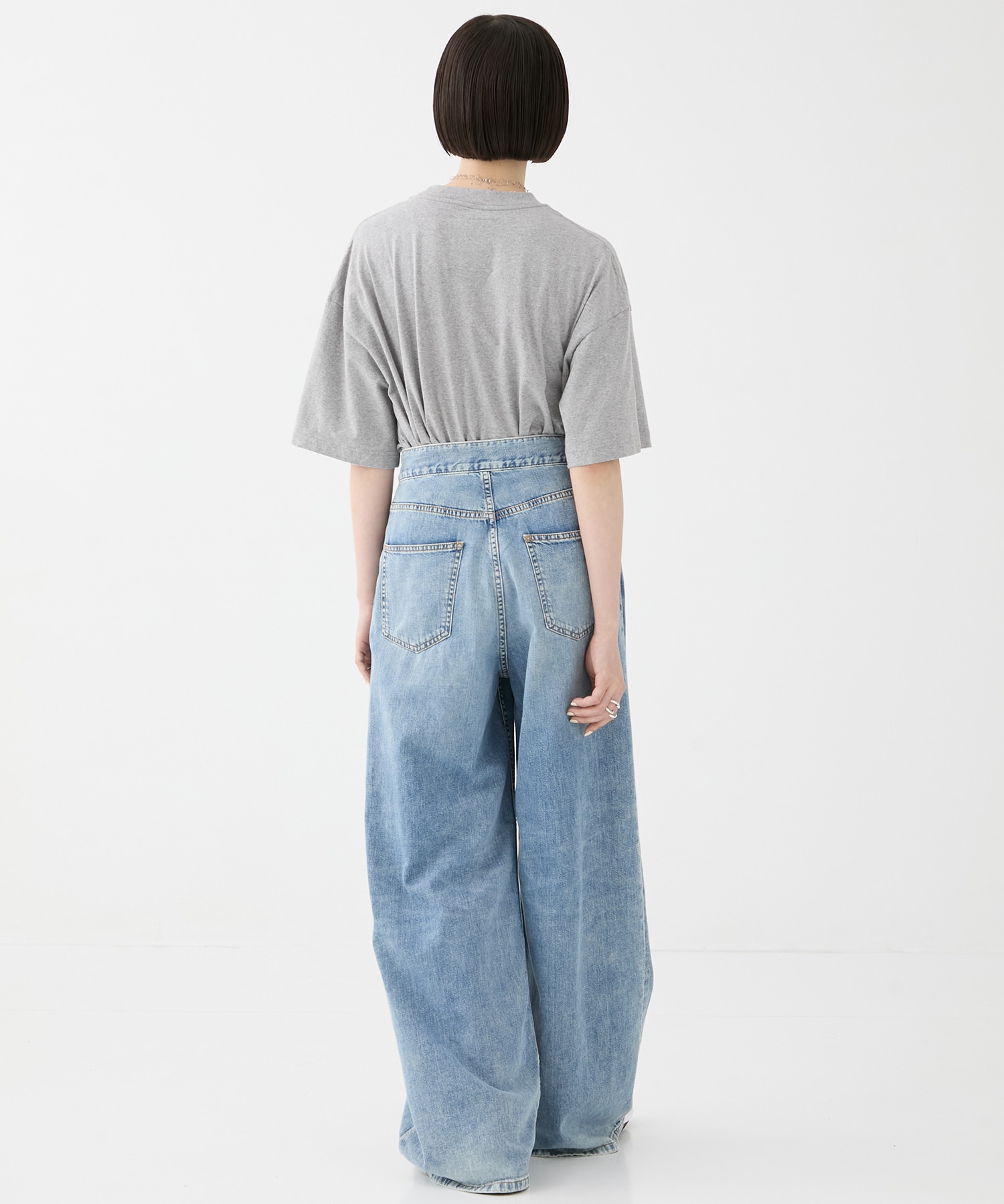 別注 WASHED DENIM FOLDED WIDE PANTS (SHORT LENGTH) JOHN LAWRENCE SULLIVAN