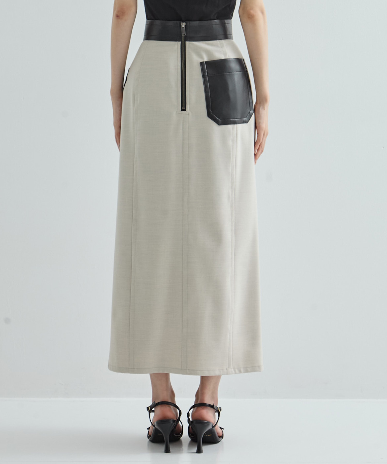 Leather Belted Straight SK STUDIOUS