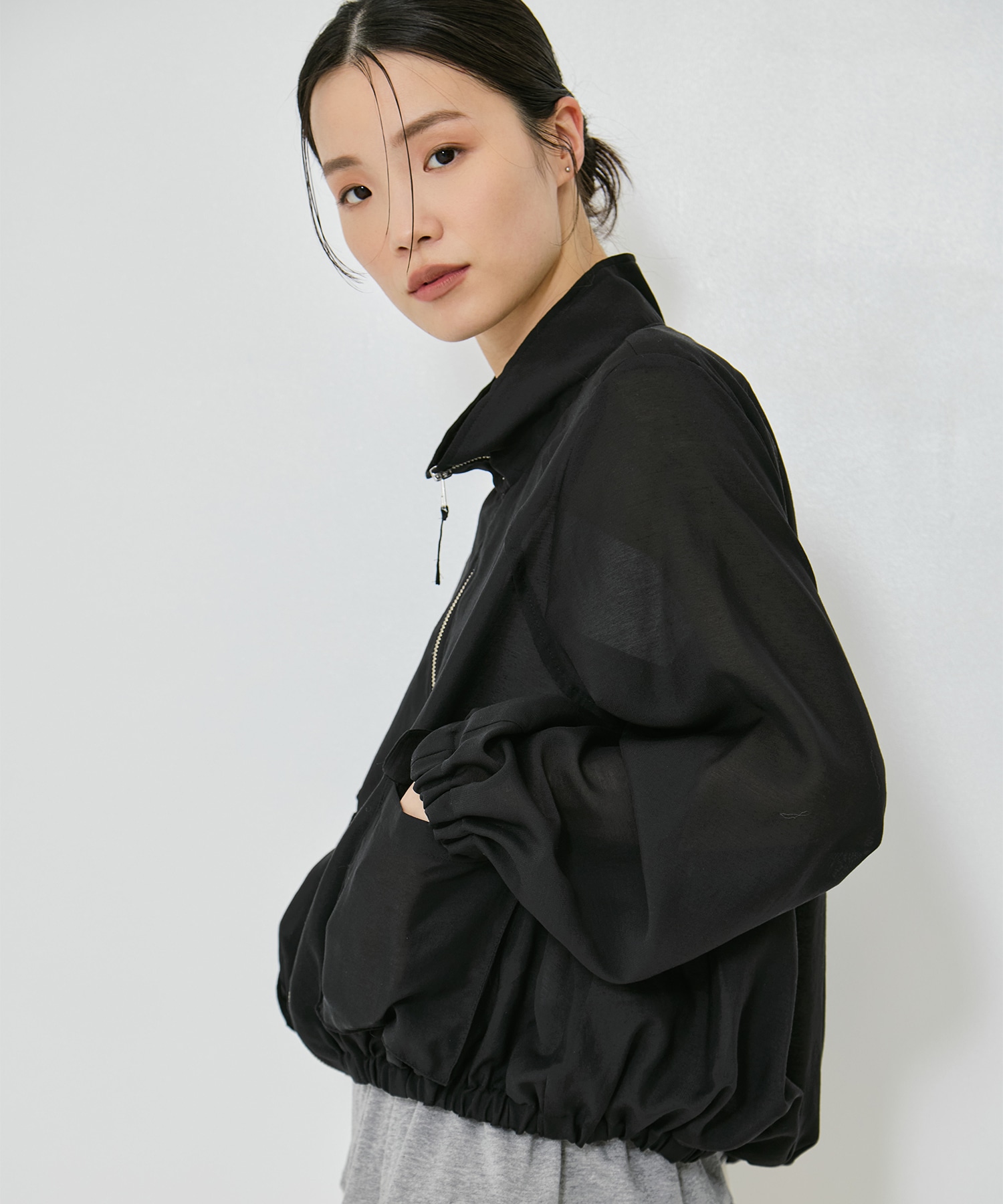 SHEER ZIP BLOUSON STUDIOUS