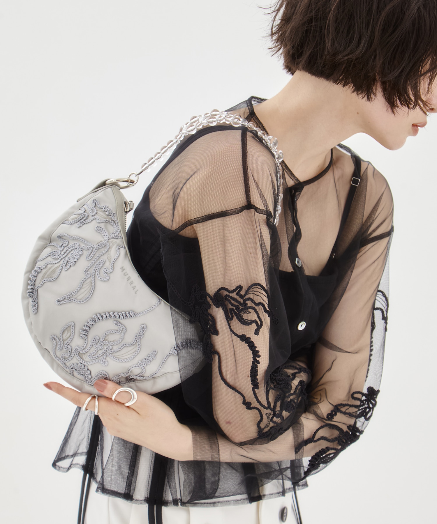 Sea pea embroidered bag MURRAL
