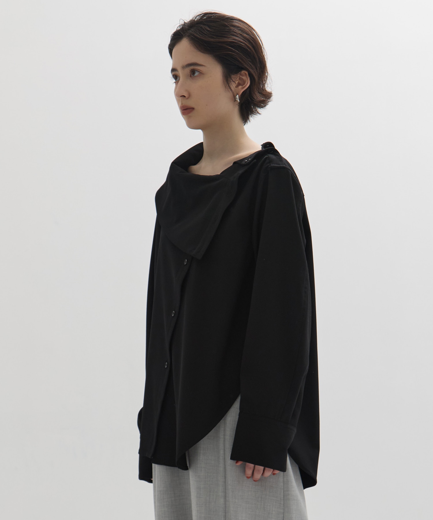 Viscose Wool Big Collar Shirt STUDIOUS