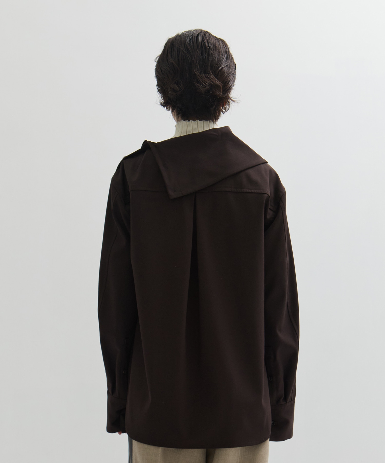 Viscose Wool Big Collar Shirt STUDIOUS