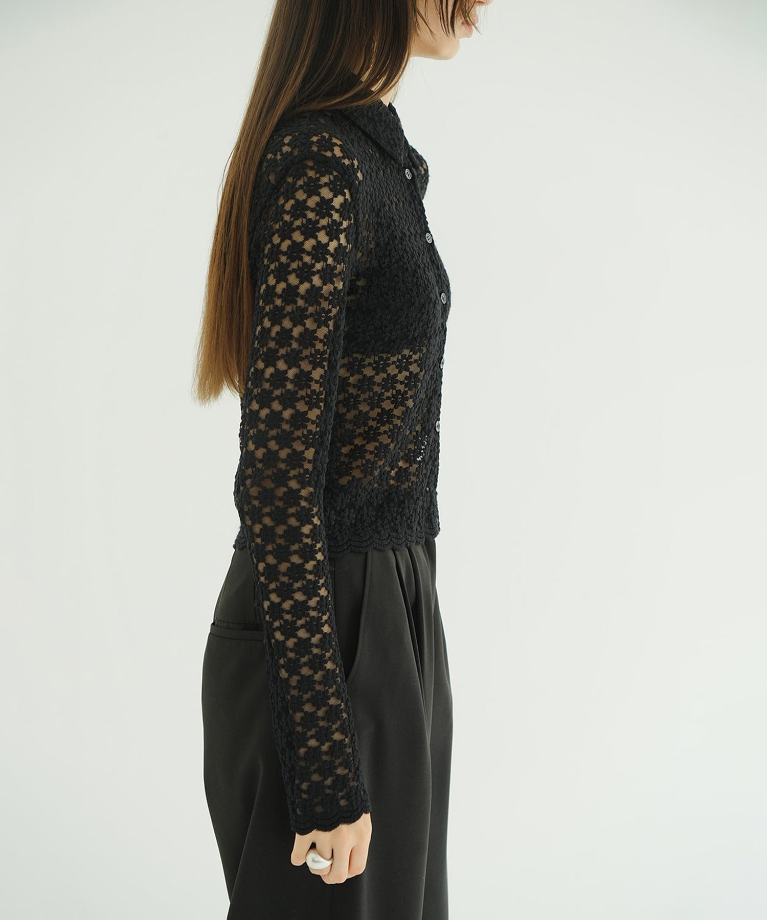 3D FLOWER LACE SHIRT CLANE