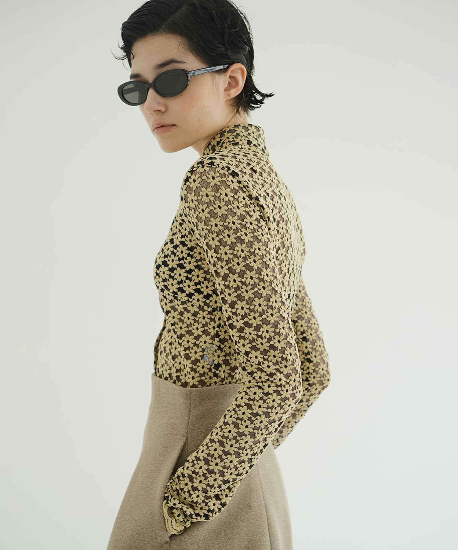 3D FLOWER LACE SHIRT CLANE