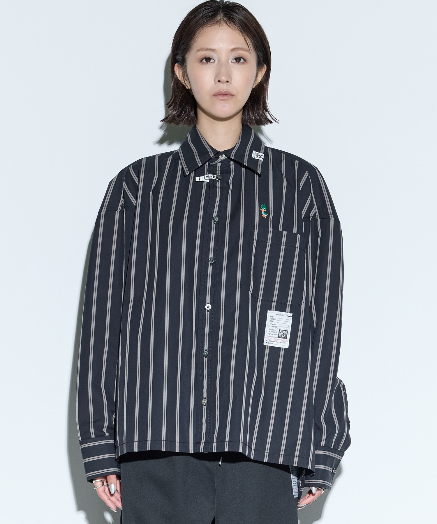 DUCK EMBROIDERY STRIPE SHIRTS Maison MIHARA YASUHIRO