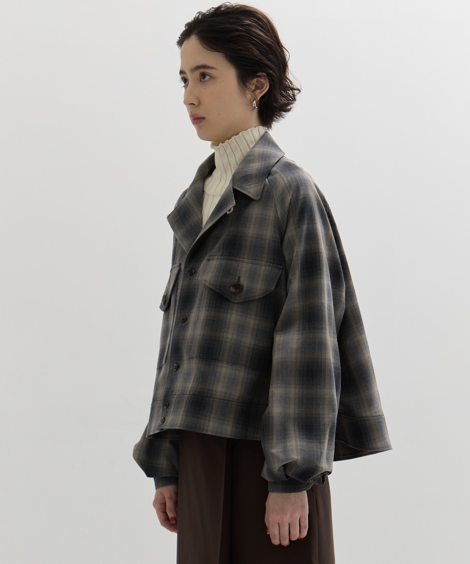 RERACS A-LINE CPO BLOUSE　CHECK THE RERACS