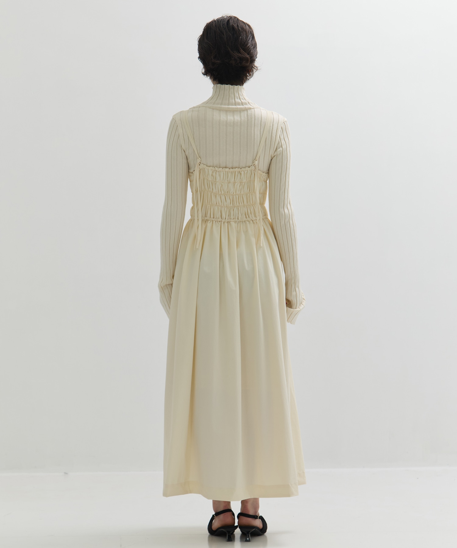 SHIRRING ZIP CAMISOLE DRESS STUDIOUS