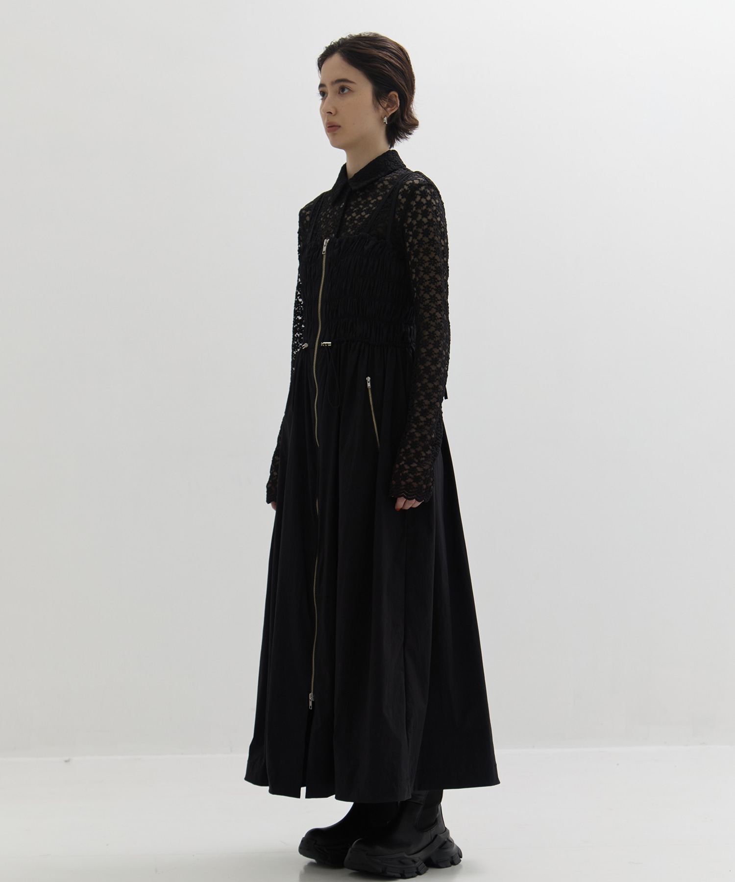 SHIRRING ZIP CAMISOLE DRESS STUDIOUS