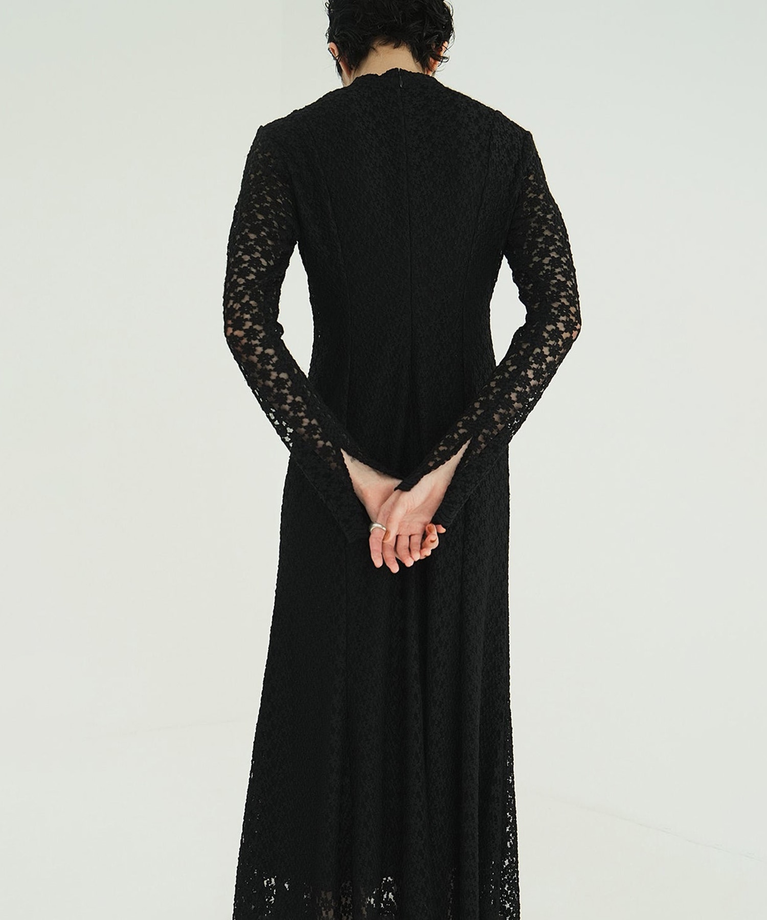 3D FLOWER LACE SLASH NECK ONEPIECE CLANE