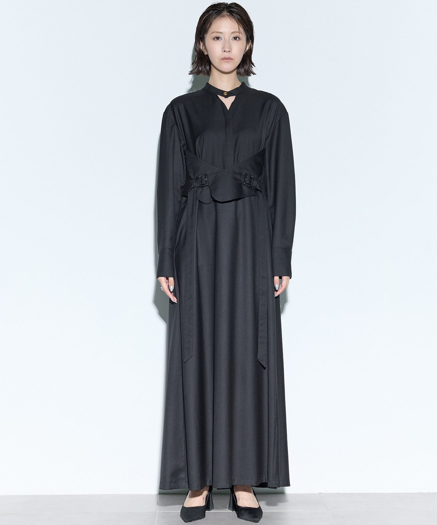 Cape belt dress MURRAL
