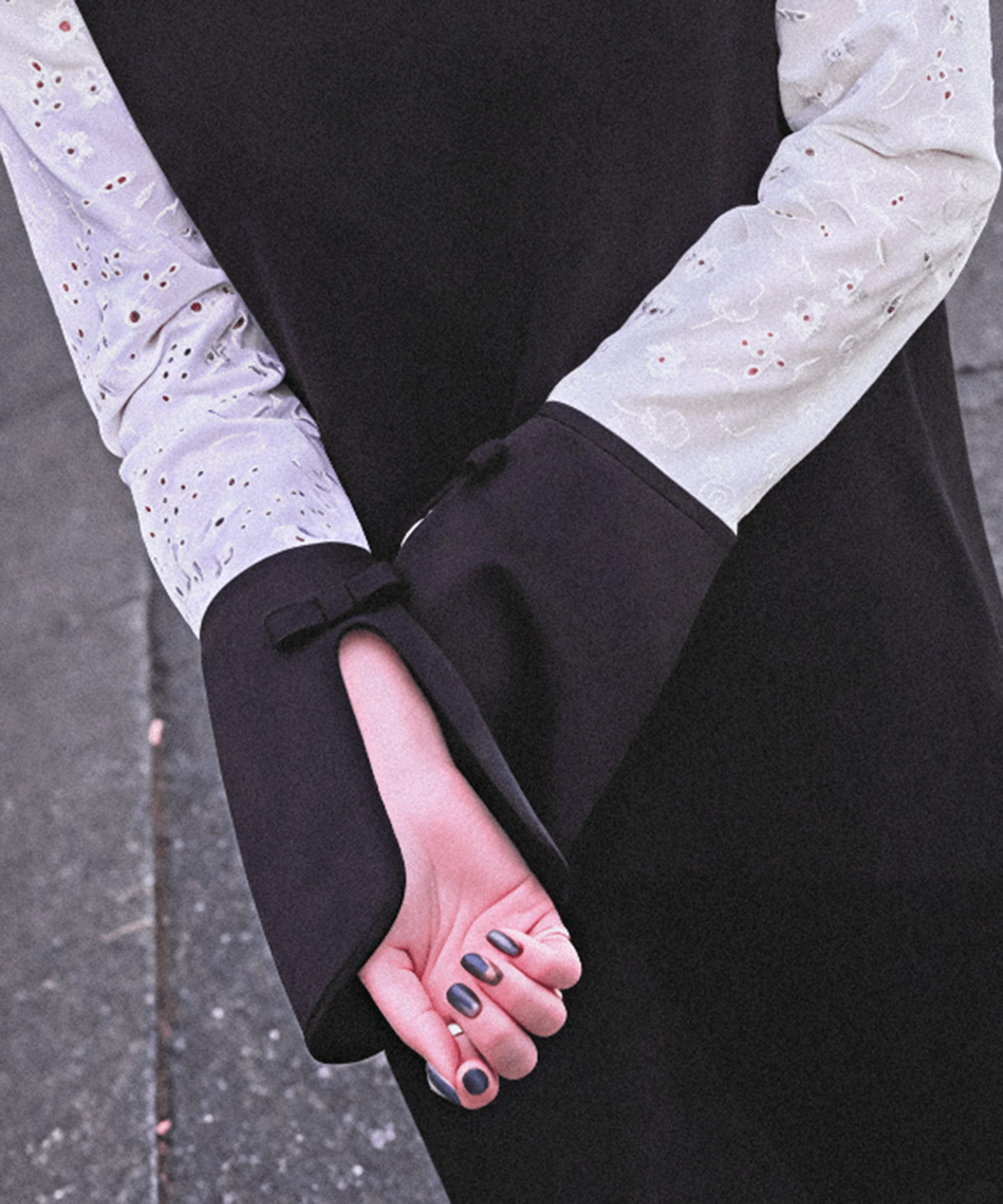 Triacetate Georgette Floral Embroidery Sleeve Classic Dress Mame Kurogouchi