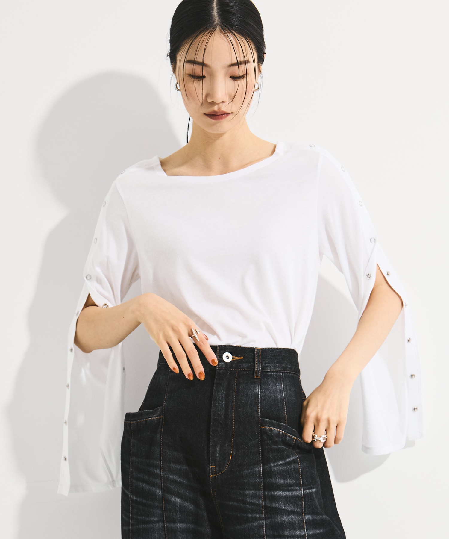 SHOULDER SNAP LONG SLEEVE TEE STUDIOUS