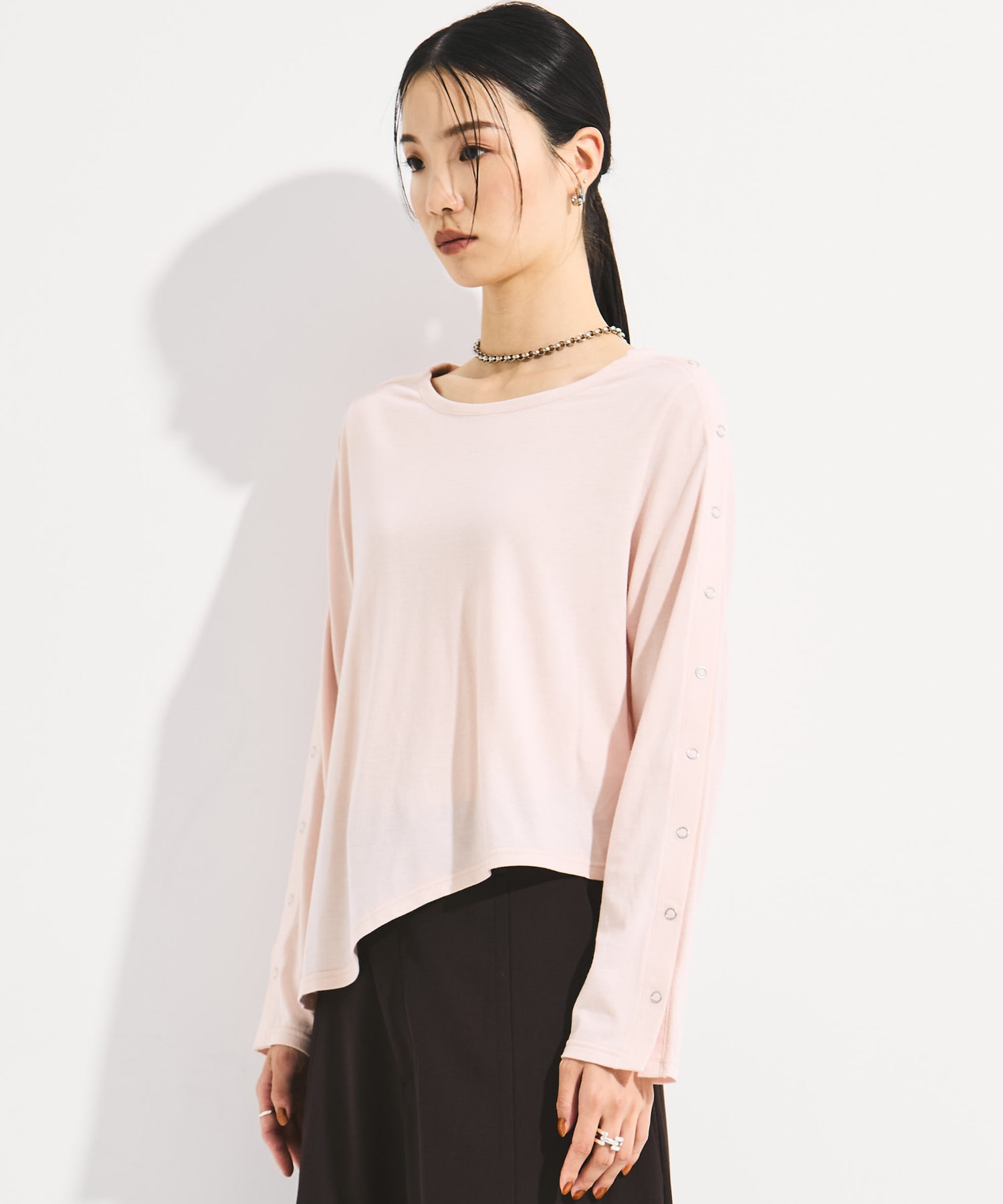 SHOULDER SNAP LONG SLEEVE TEE STUDIOUS