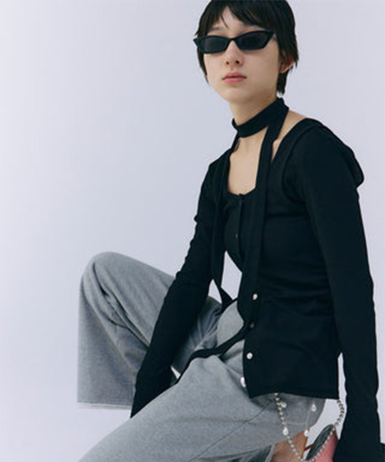 SCARF CHOKER TOPS JOSEMOON