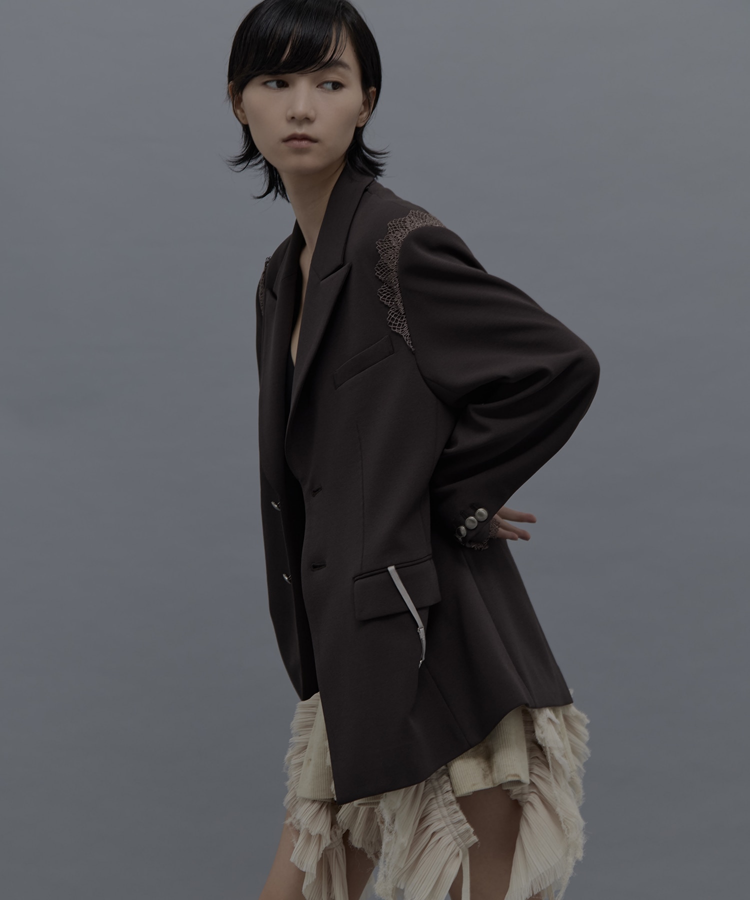 garter collar peaked lapel jacket tanakadaisuke