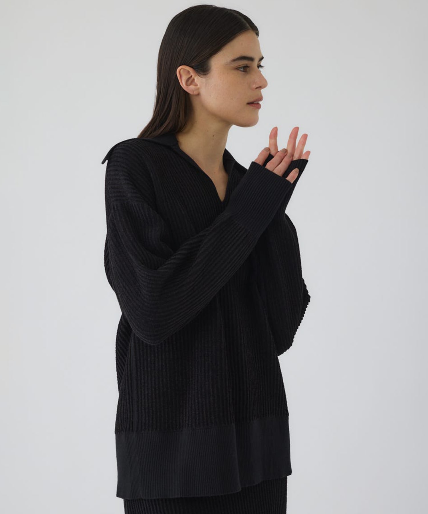 Basic coller rib pullover RIM.ARK