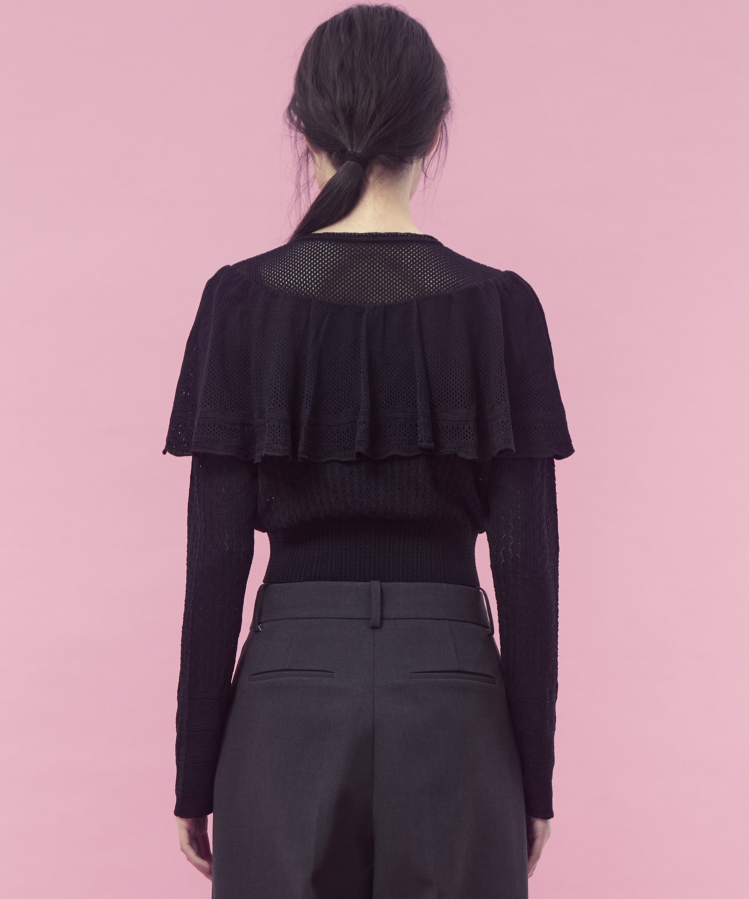 Lace-knit cape cardigan FETICO