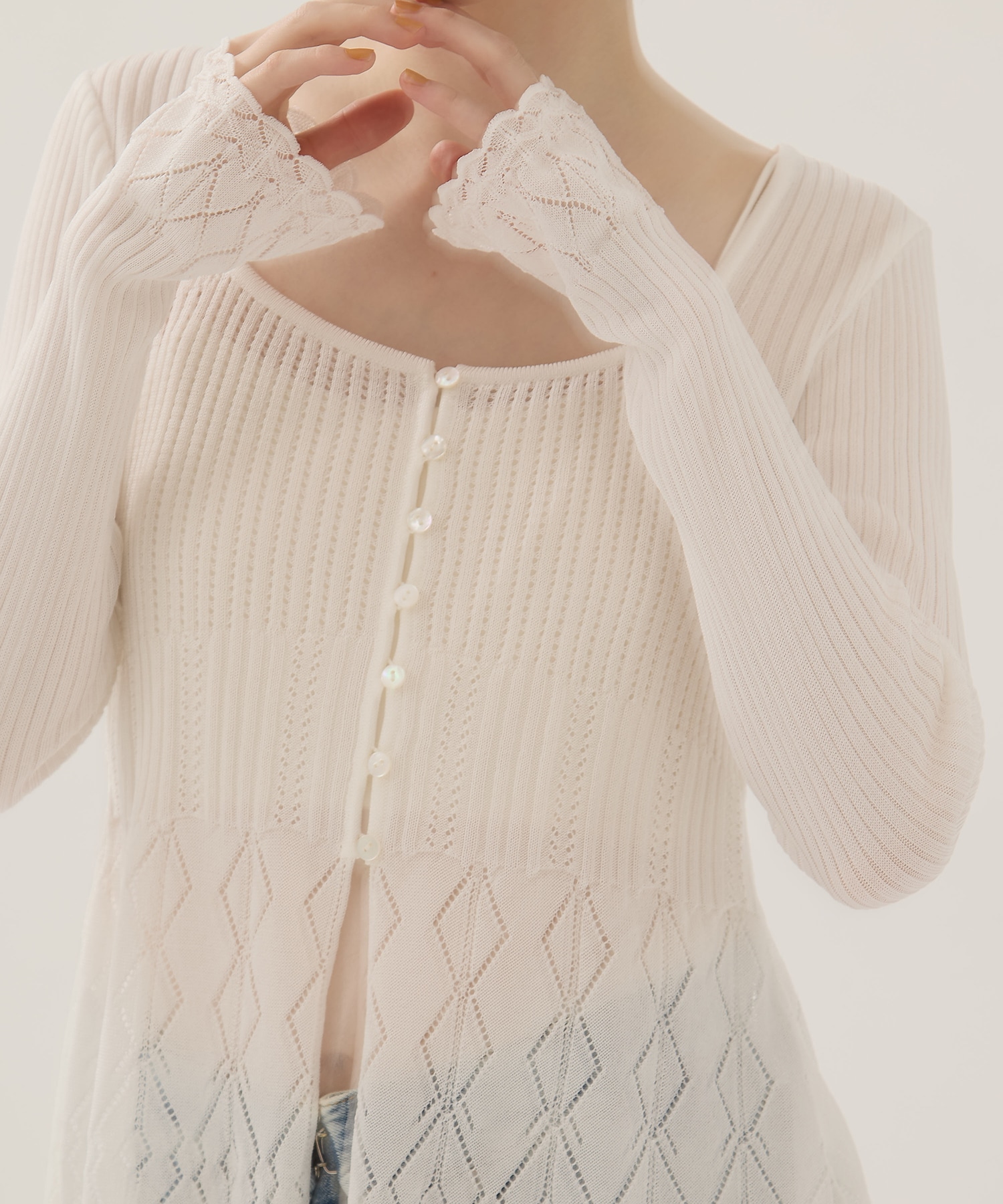 Lace Knit Cardigan EMILY ODA