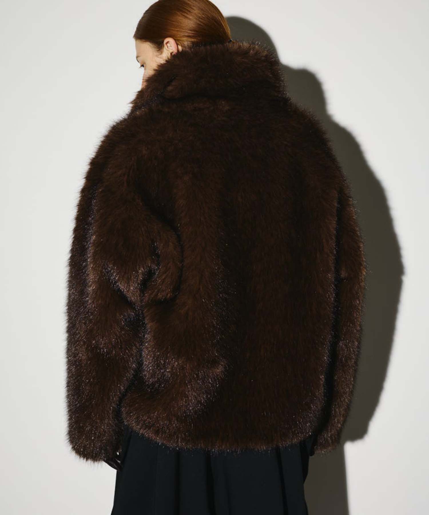 High collar faux fur jacket RIM.ARK