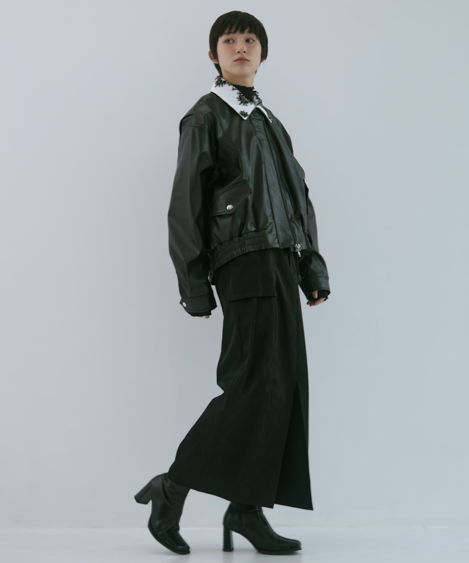 crystal bijou collar 2WAY blouson tanakadaisuke