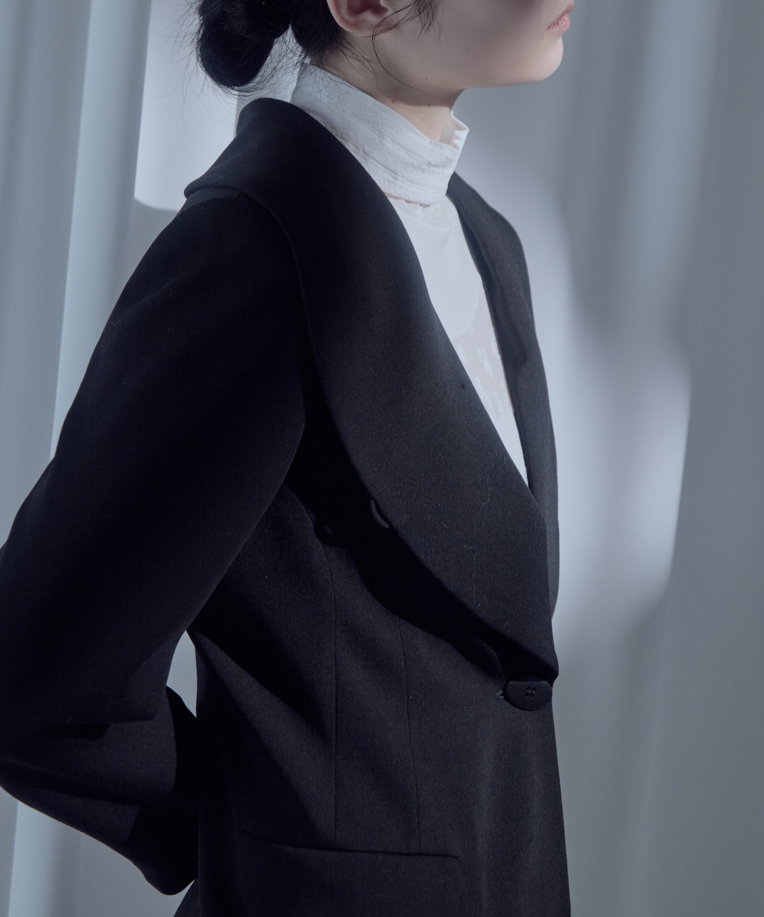 Wool Venetian Shawl Collar Jacket Mame Kurogouchi