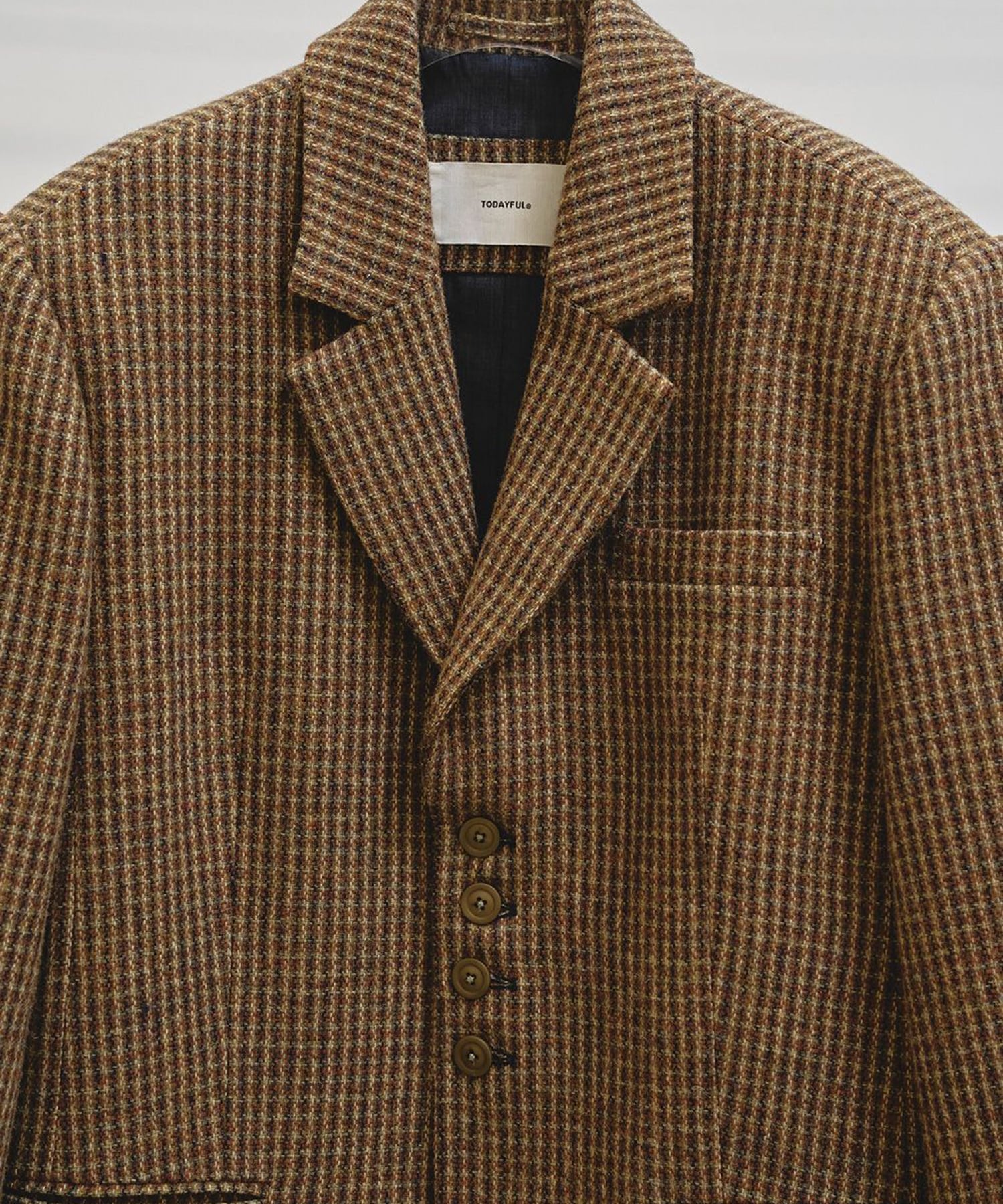 Wool100% Check Jacket TODAYFUL