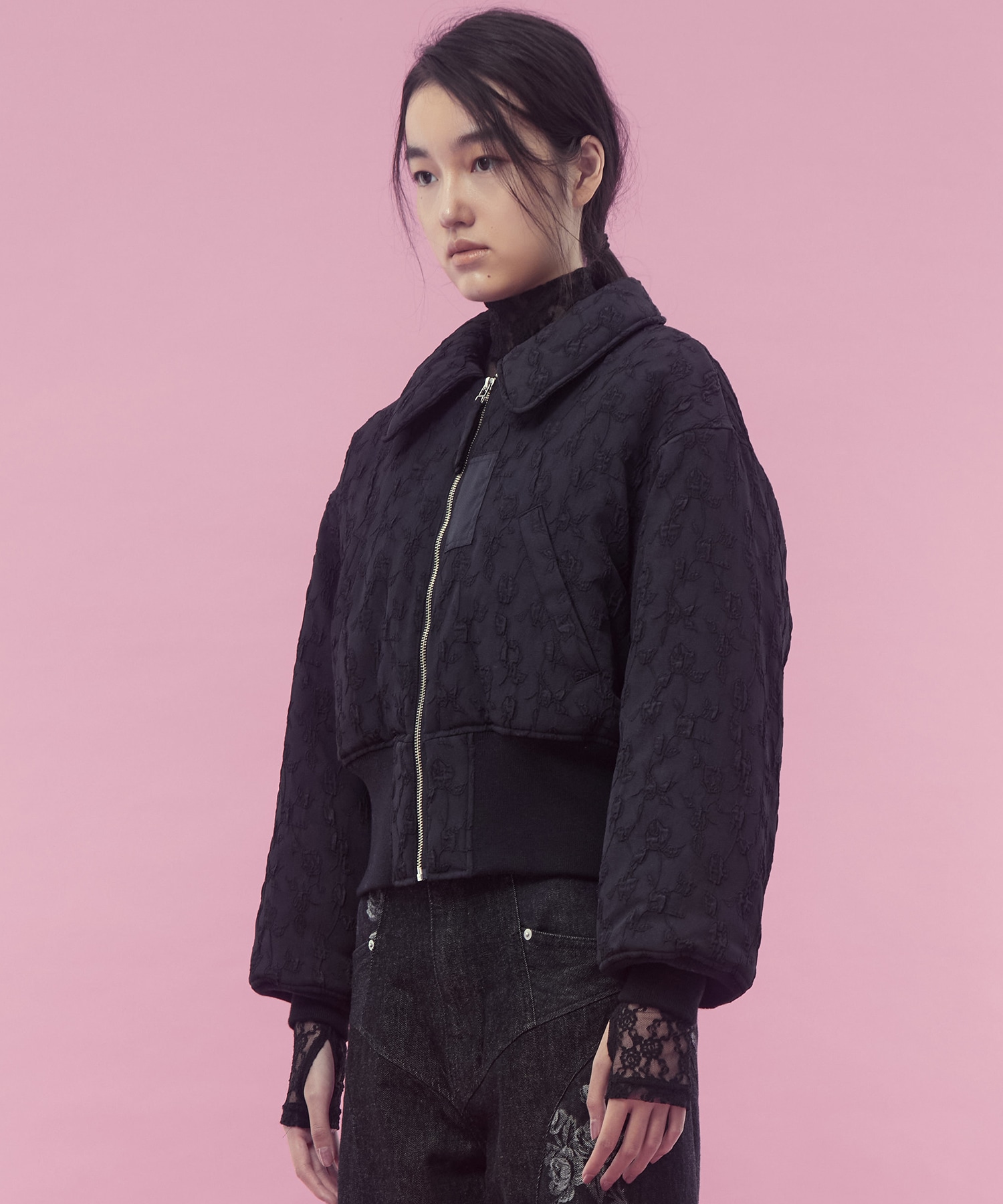 Floral jacquard bomber jacket FETICO