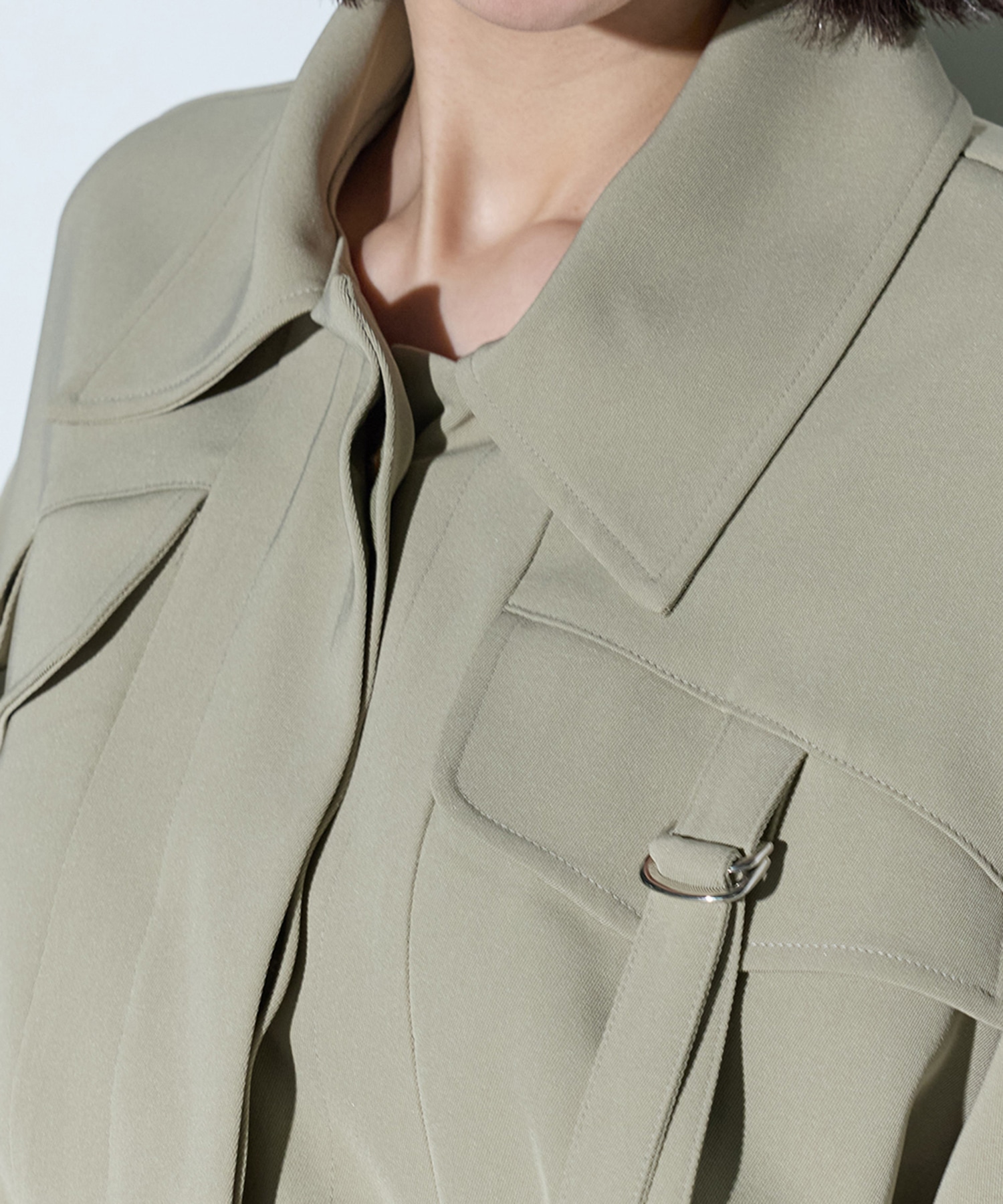 Gathered sleeve military coat MURRAL