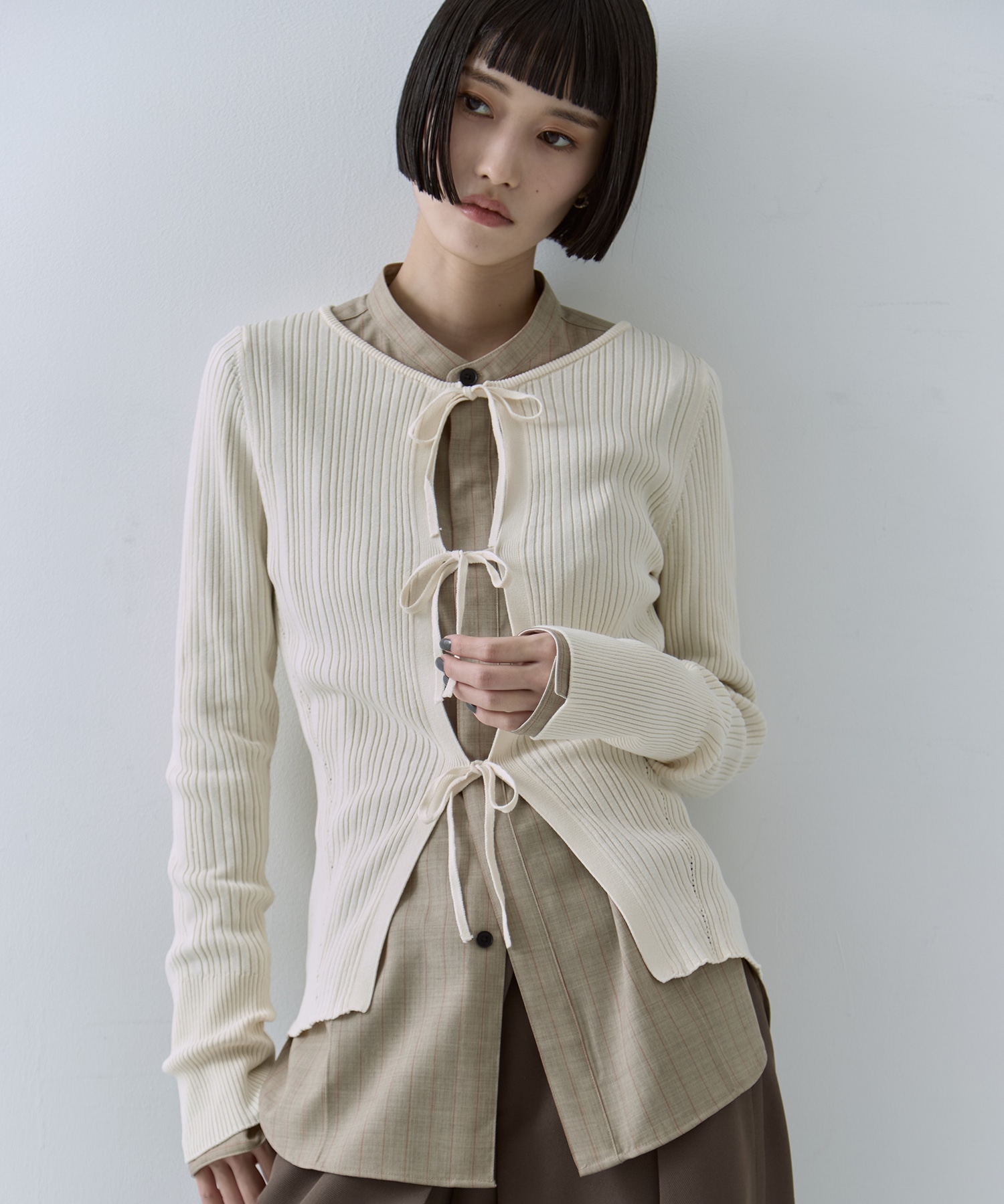 Waist Tucked Wool Shirt STUDIOUS