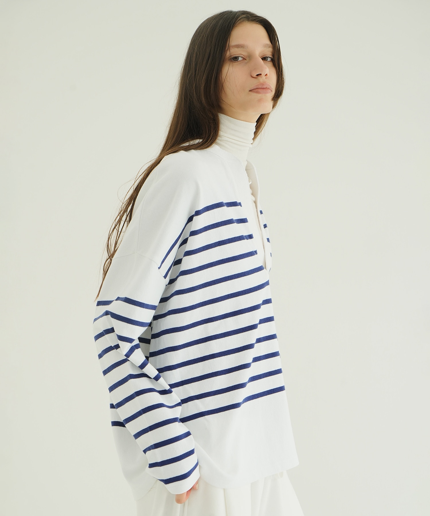 WIDE HENRY NECK BORDER TOPS CLANE