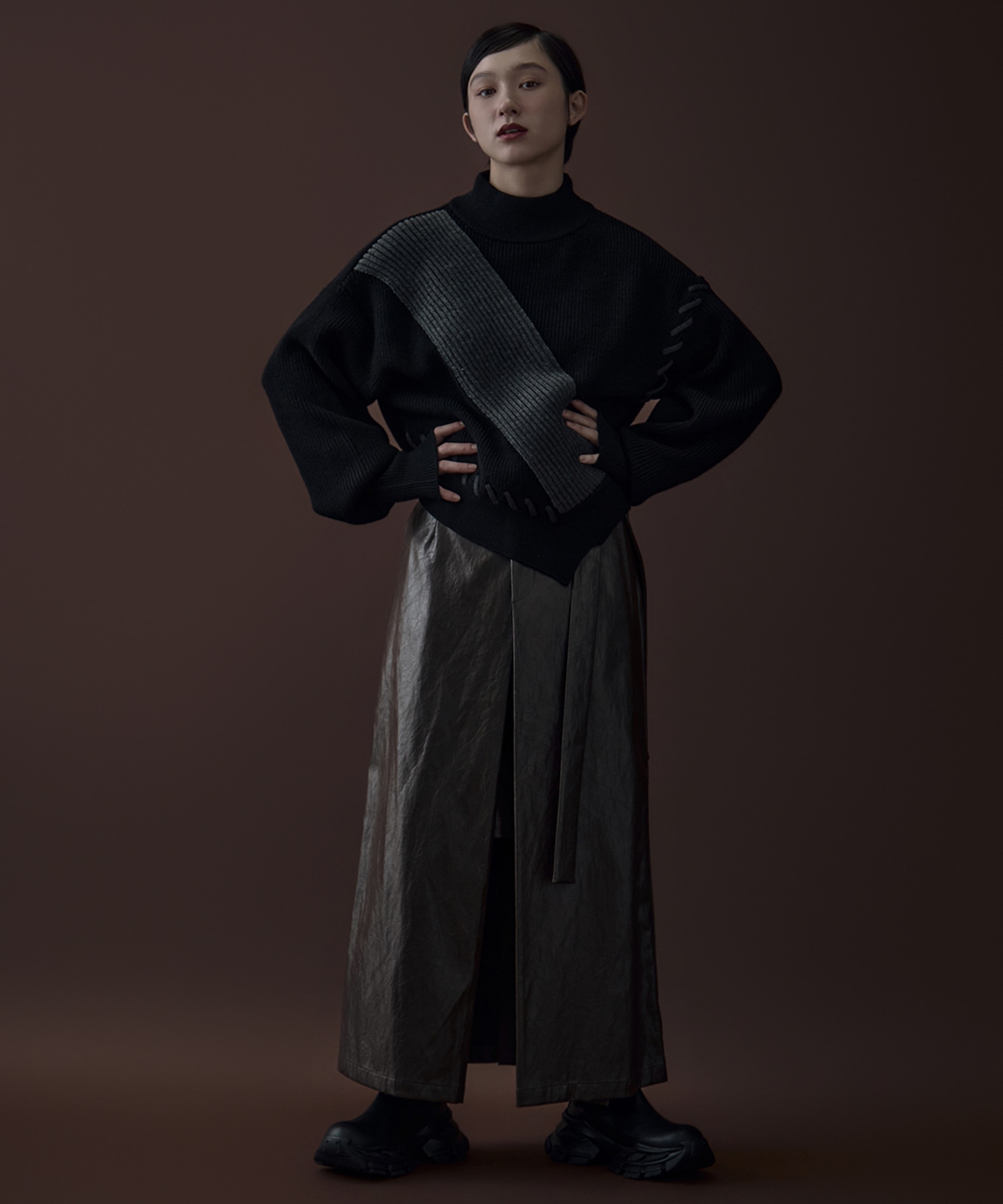 別注Asymmetrical Stitch Rib knit UN3D.